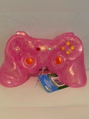 Pink Glitter Squeezy Jumbo Video Game Controller Squishy Toy